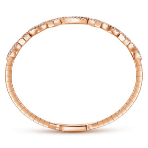 Demure - 14K Rose Gold Twisted Diamond Bangle