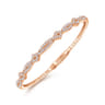 Demure - 14K Rose Gold Twisted Diamond Bangle - 0.65 ct