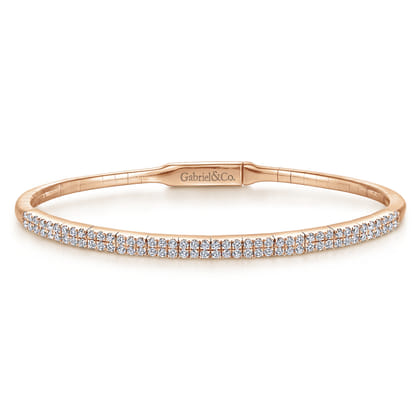 Demure - 14K Rose Gold Two Row Diamond Bangle
