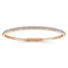 Demure - 14K Rose Gold Two Row Diamond Bangle - 0.9 ct