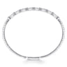 Demure - 14K White Gold Alternating Baguette and Round Diamond Bangle Bracelet - 0.85 ct