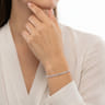 Demure - 14K White Gold Alternating Baguette and Round Diamond Bangle Bracelet - 0.85 ct