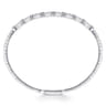 Demure - 14K White Gold Alternating Baguette and Round Diamond Bangle - 0.88 ct