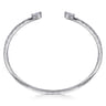 Demure - 14K White Gold Arrow Diamond Open Bangle Bracelet - 1 ct