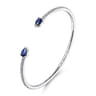 Demure - 14K White Gold Arrow Sapphire and Diamond Open Bangle Bracelet - 0.5 ct