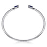 Demure - 14K White Gold Arrow Sapphire and Diamond Open Bangle Bracelet - 0.5 ct