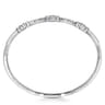 Demure - 14K White Gold Bangle with Clover Diamond Stations - 1 ct