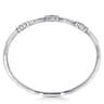Demure - 14K White Gold Bangle with Diamond and Sapphire Quatrefoil Stations - 0.4 ct
