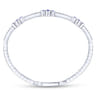 Demure - 14K White Gold Bangle with Diamond and Sapphire Quatrefoil Stations - 1 ct