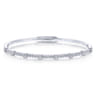 Demure - 14K White Gold Bezel Station Diamond Bangle - 0.55 ct