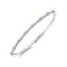 Demure - 14K White Gold Bezel Station Diamond Bangle - 0.55 ct