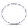 Demure - 14K White Gold Bezel Station Diamond Bangle - 0.55 ct