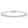 Demure - 14K White Gold Bezel Station Diamond Bangle - 0.6 ct