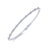 Demure - 14K White Gold Bezel Station Diamond Bangle - 0.6 ct