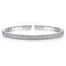 Demure - 14K White Gold Cuff Bracelet with Diamond Inner Channel - 0.6 ct