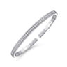 Demure - 14K White Gold Cuff Bracelet with Diamond Inner Channel - 0.6 ct