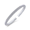 Demure - 14K White Gold Cuff Bracelet with Diamond Pave Station - 1.65 ct