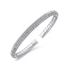 Demure - 14K White Gold Cuff Bracelet with Diamond Pave Station - 1.85 ct
