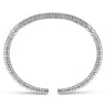 Demure - 14K White Gold Cuff Bracelet with Diamond Pave Station - 1.85 ct