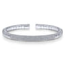 Demure - 14K White Gold Cuff Bracelet with Diamond Pave Station - 2.13 ct