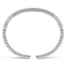 Demure - 14K White Gold Cuff Bracelet with Diamond Pave Station - 2.13 ct