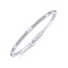 Demure - 14K White Gold Diamond Bangle with Pyramid Rhombus Stations - 0.5 ct