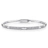 Demure - 14K White Gold Diamond Bangle with Pyramid Rhombus Stations - 0.5 ct