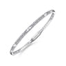 Demure - 14K White Gold Diamond Bangle with Pyramid Rhombus Stations - 0.5 ct