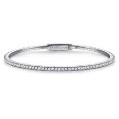 14K White Gold Diamond Bangle