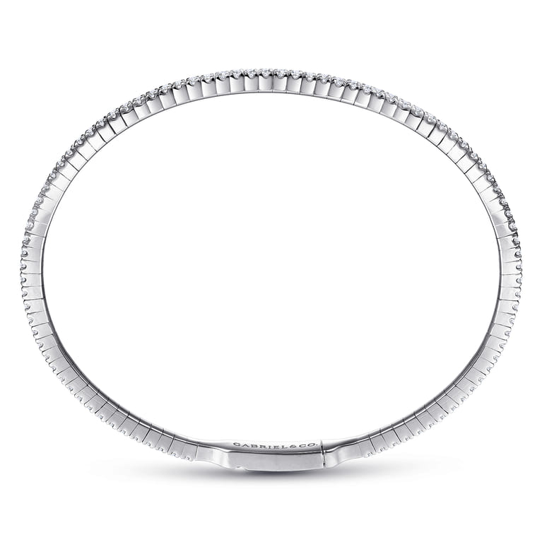 Demure - 14K White Gold Diamond Bangle - 1.28 ct - Shot 3