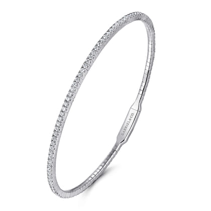Demure - 14K White Gold Diamond Bangle