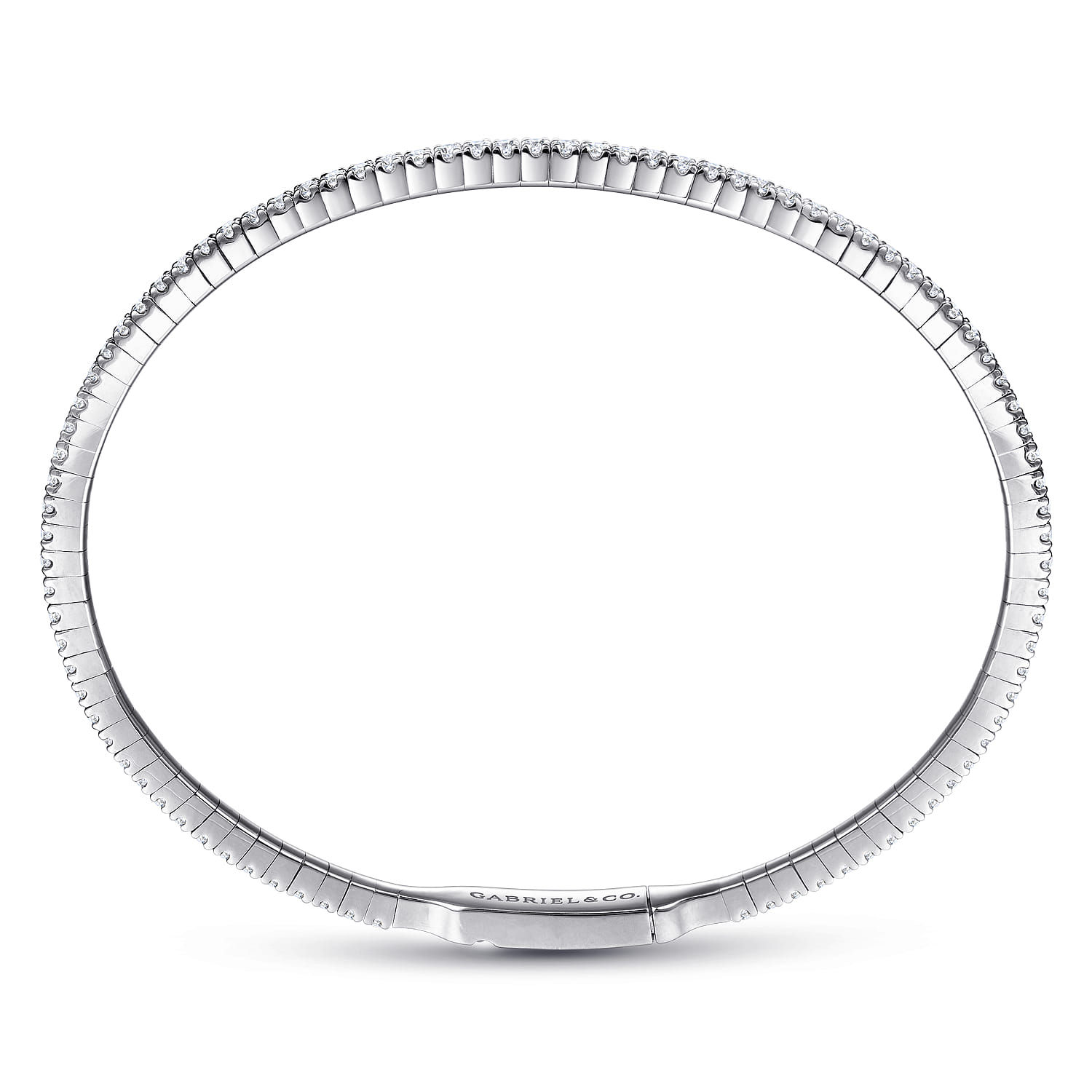 Demure - 14K White Gold Diamond Bangle - 1.25 ct - Shot 3