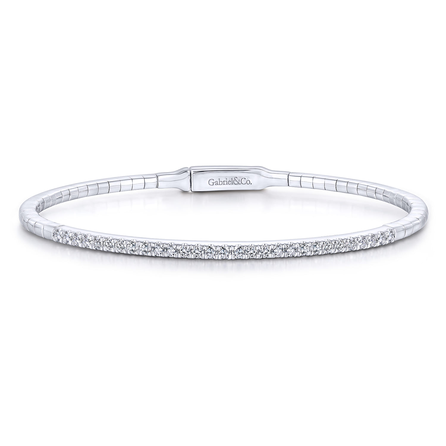 Demure - 14K White Gold Diamond Bangle - 0.5 ct - Shot 1
