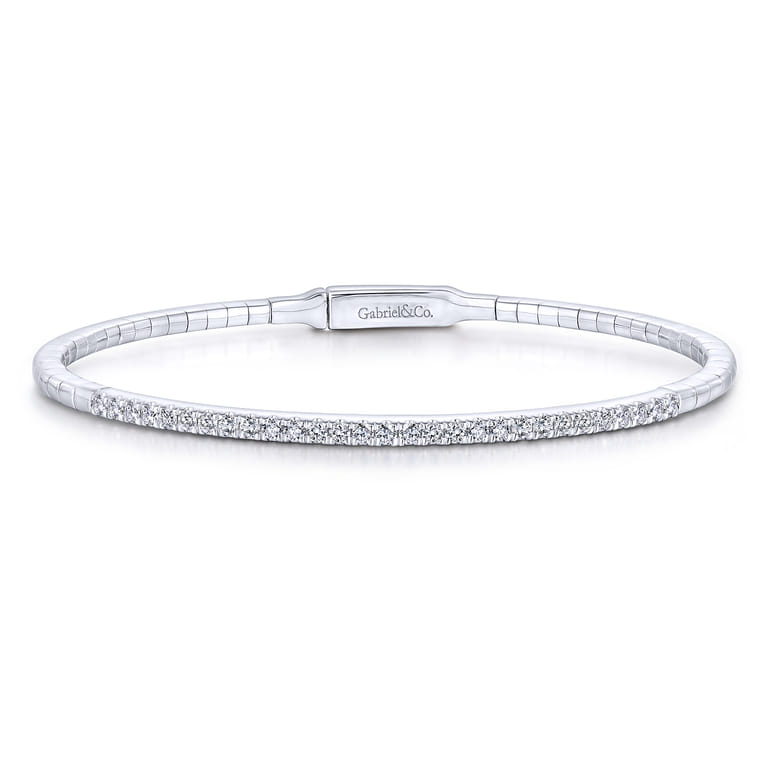 Demure - 14K White Gold Diamond Bangle - 0.5 ct - Shot 1