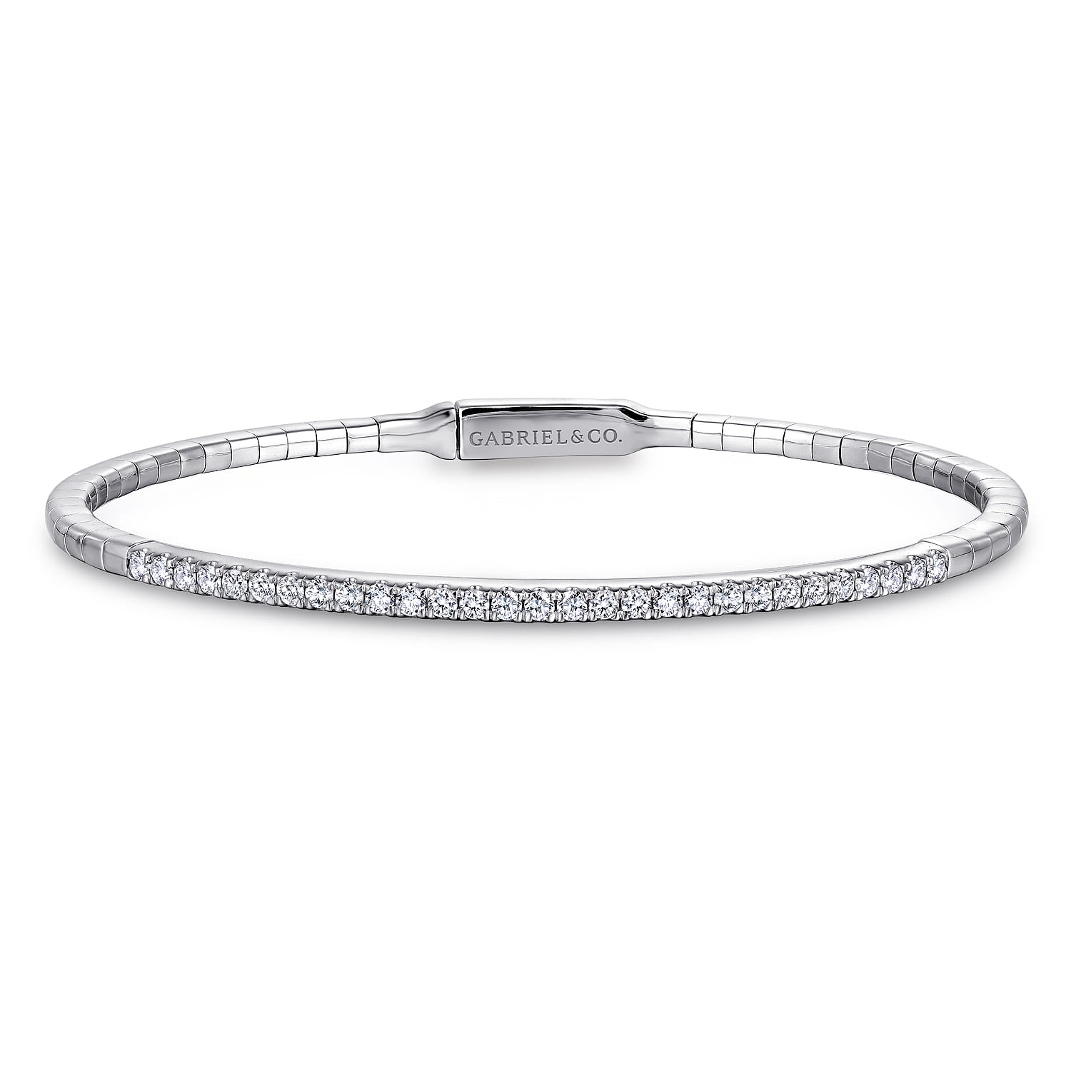 Demure - 14K White Gold Diamond Bangle - 0.5 ct - Shot 1