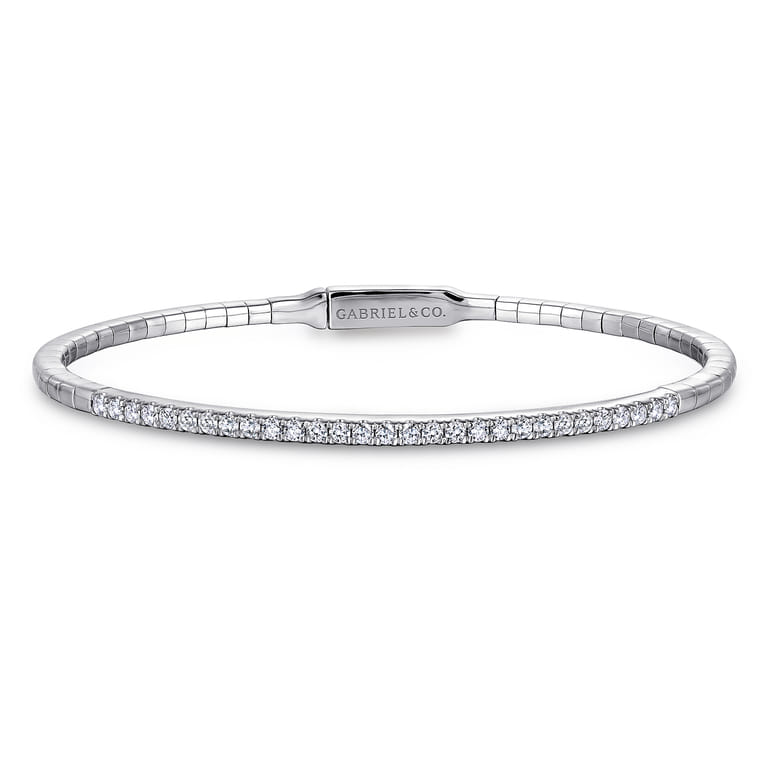 Demure - 14K White Gold Diamond Bangle - 0.5 ct - Shot 1
