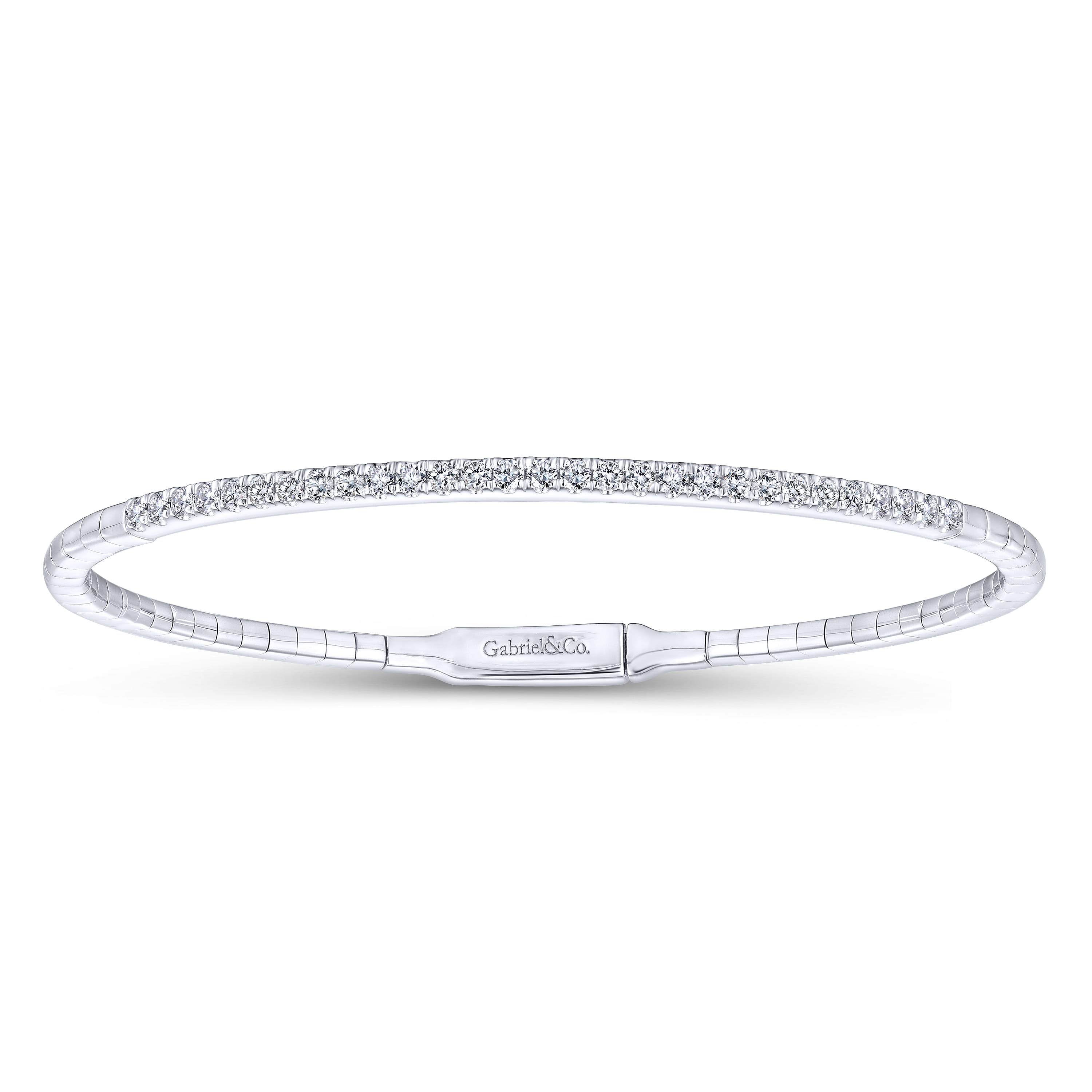 Demure - 14K White Gold Diamond Bangle - 0.5 ct - Shot 1