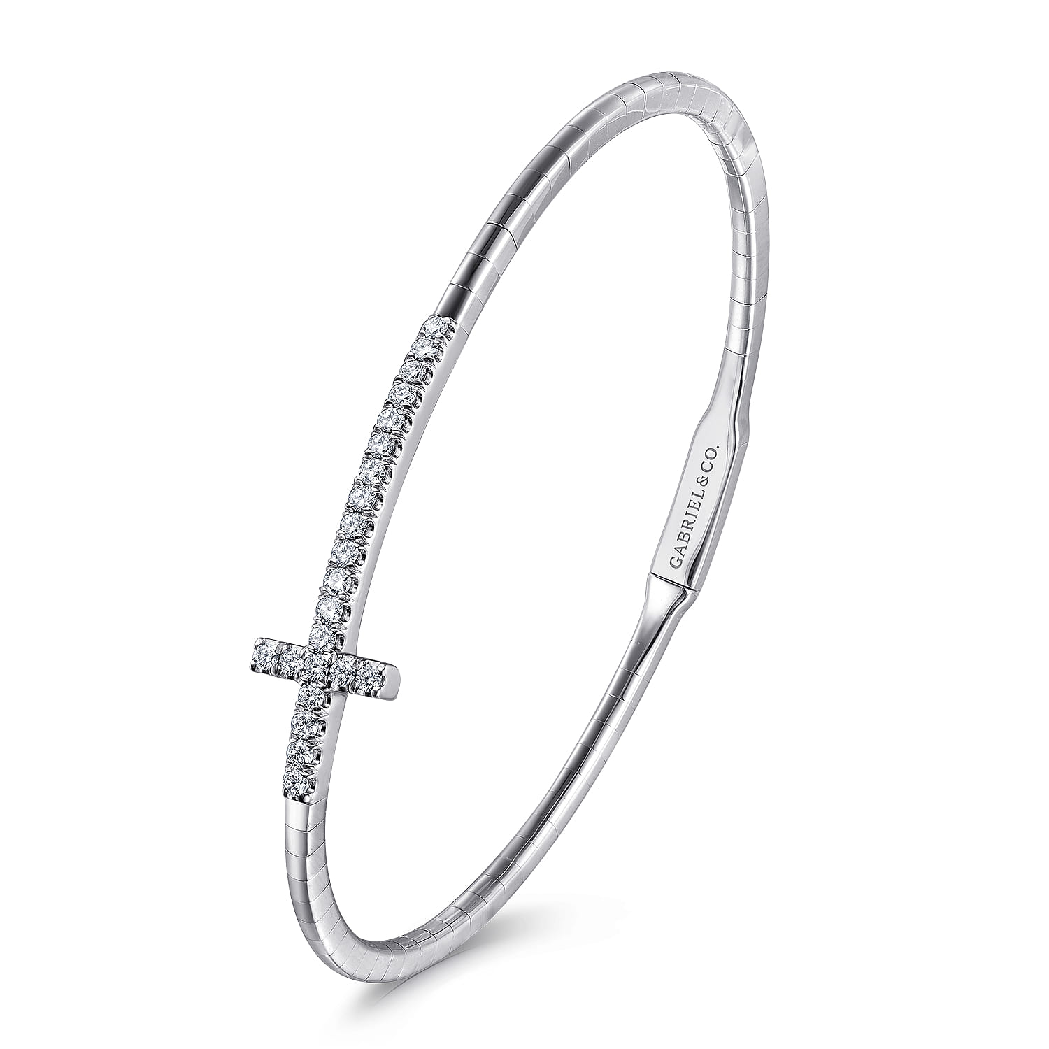 Demure - 14K White Gold Diamond Bangle - 0.4 ct - Shot 2