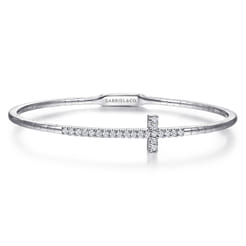 Demure - 14K White Gold Diamond Bangle