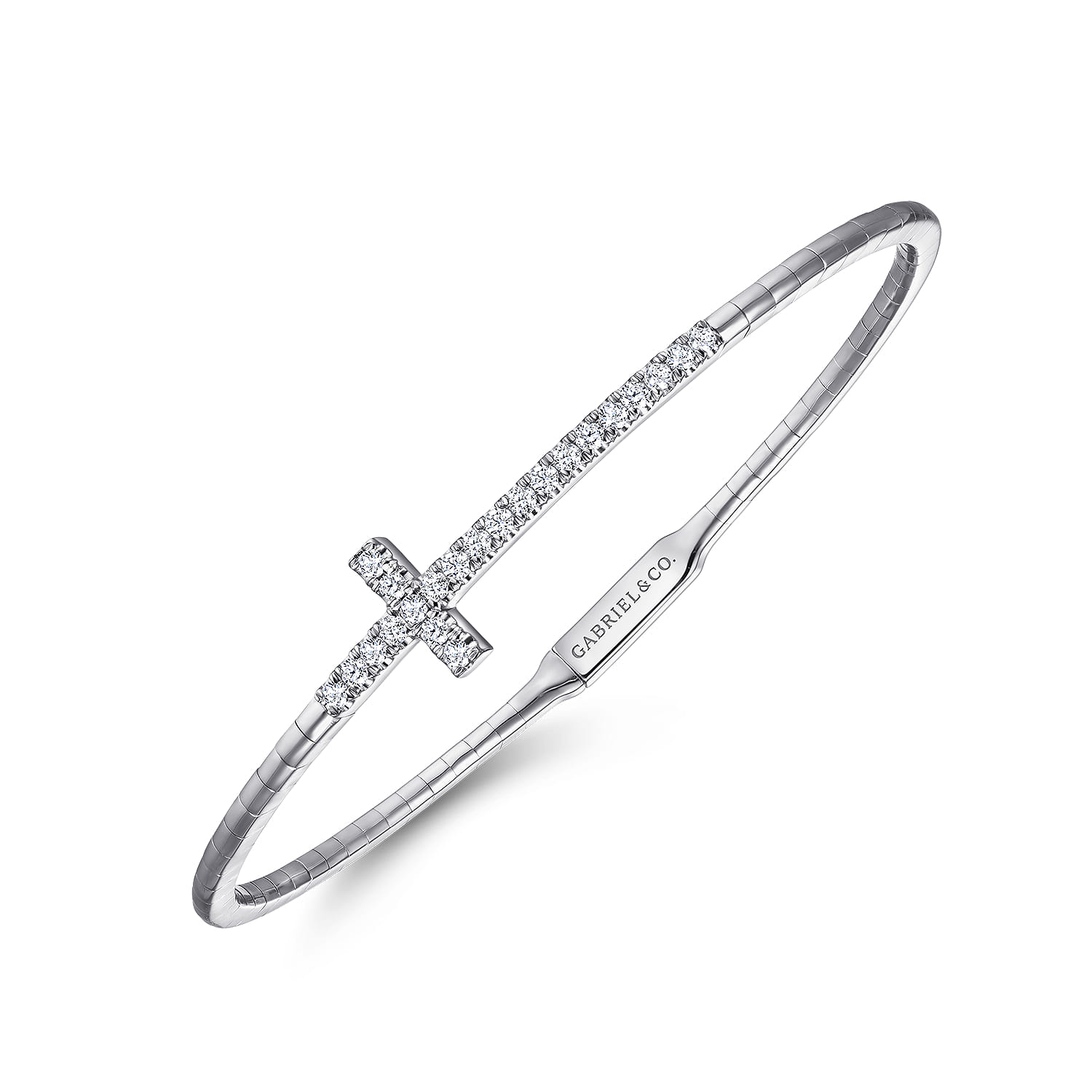 Demure - 14K White Gold Diamond Bangle - 0.4 ct - Shot 2