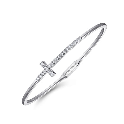 Demure - 14K White Gold Diamond Bangle