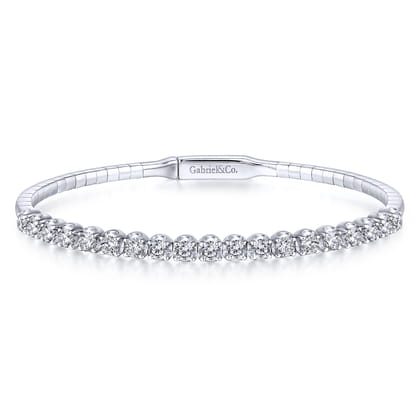 Demure - 14K White Gold Diamond Bangle