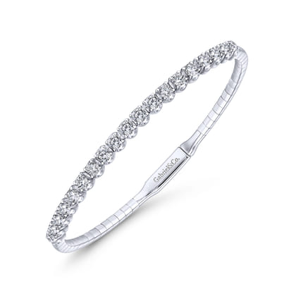 Demure - 14K White Gold Diamond Bangle