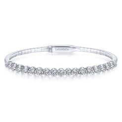 Demure - 14K White Gold Diamond Bangle
