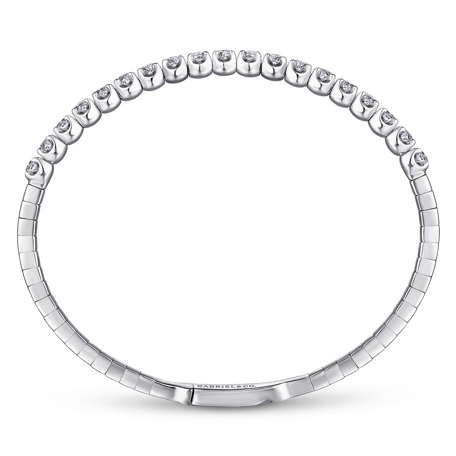 Demure - 14K White Gold Diamond Bangle - 1.5 ct - Shot 3
