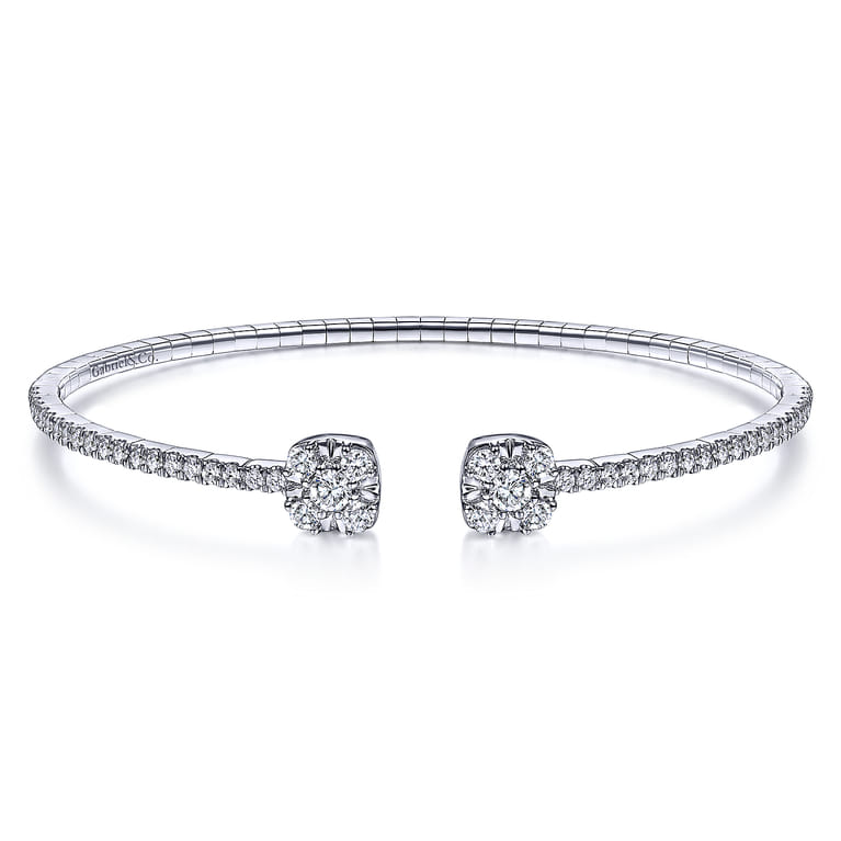 Demure - 14K White Gold Diamond Bangle - 1.2 ct - Shot 1