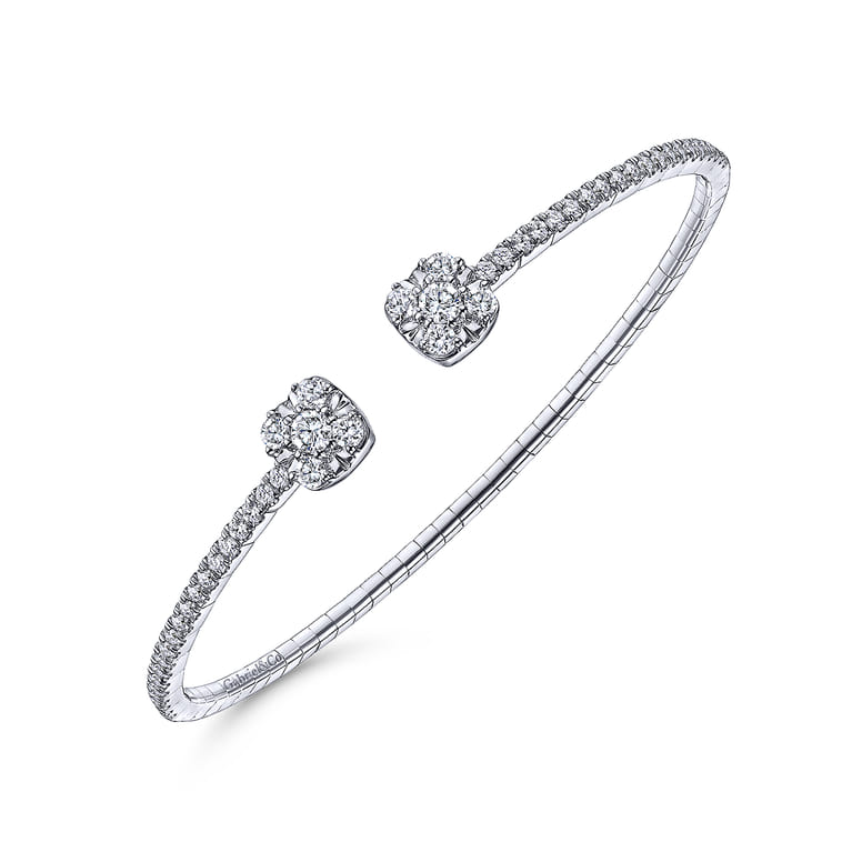 Demure - 14K White Gold Diamond Bangle - 1.2 ct - Shot 2