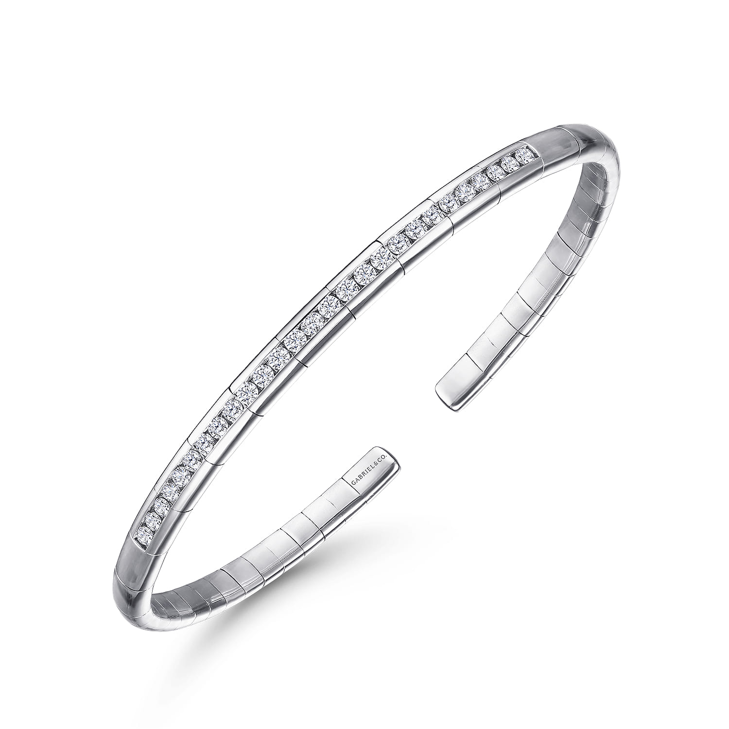 Demure - 14K White Gold Diamond Bangle - 0.65 ct - Shot 2