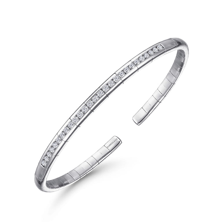 Demure - 14K White Gold Diamond Bangle - 0.65 ct - Shot 2
