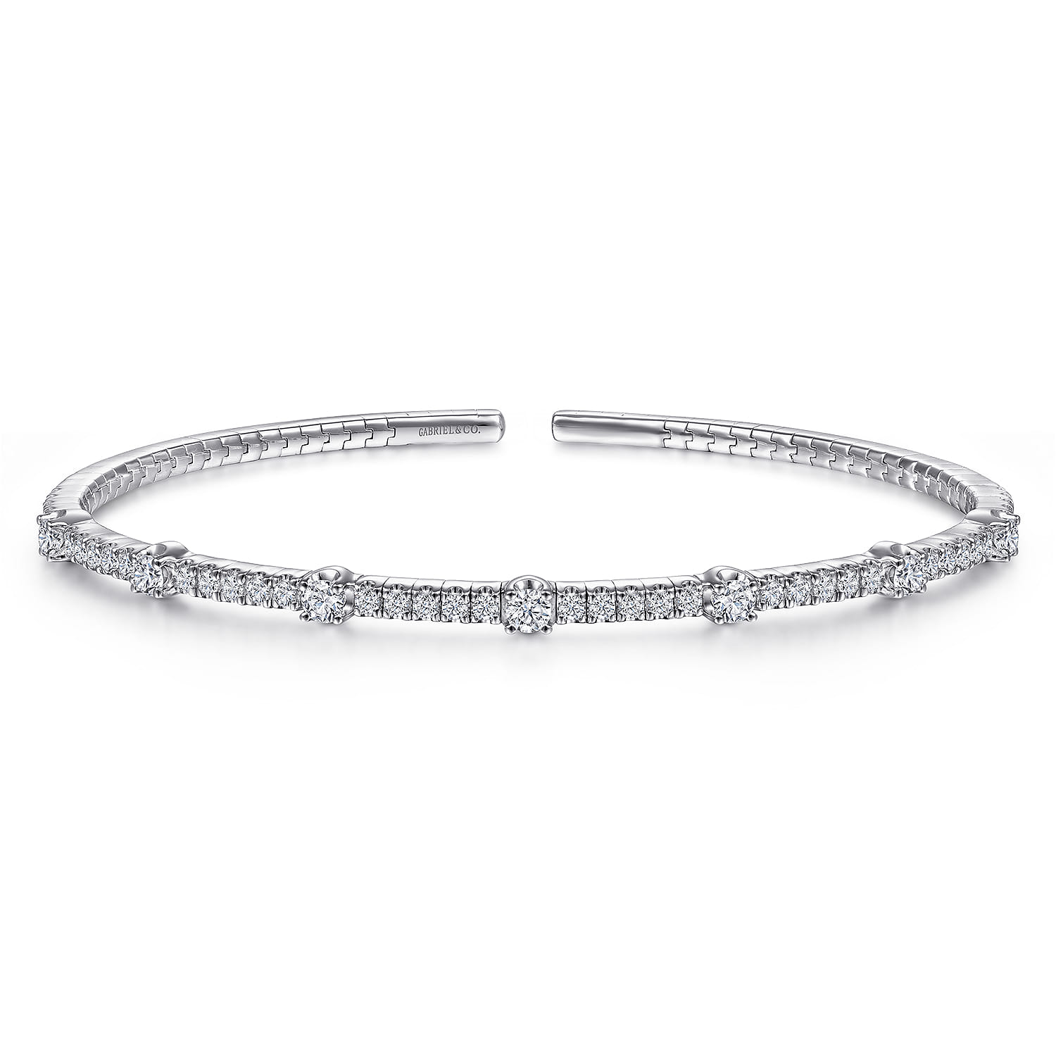 Demure - 14K White Gold Diamond Bangle - 1 ct - Shot 1